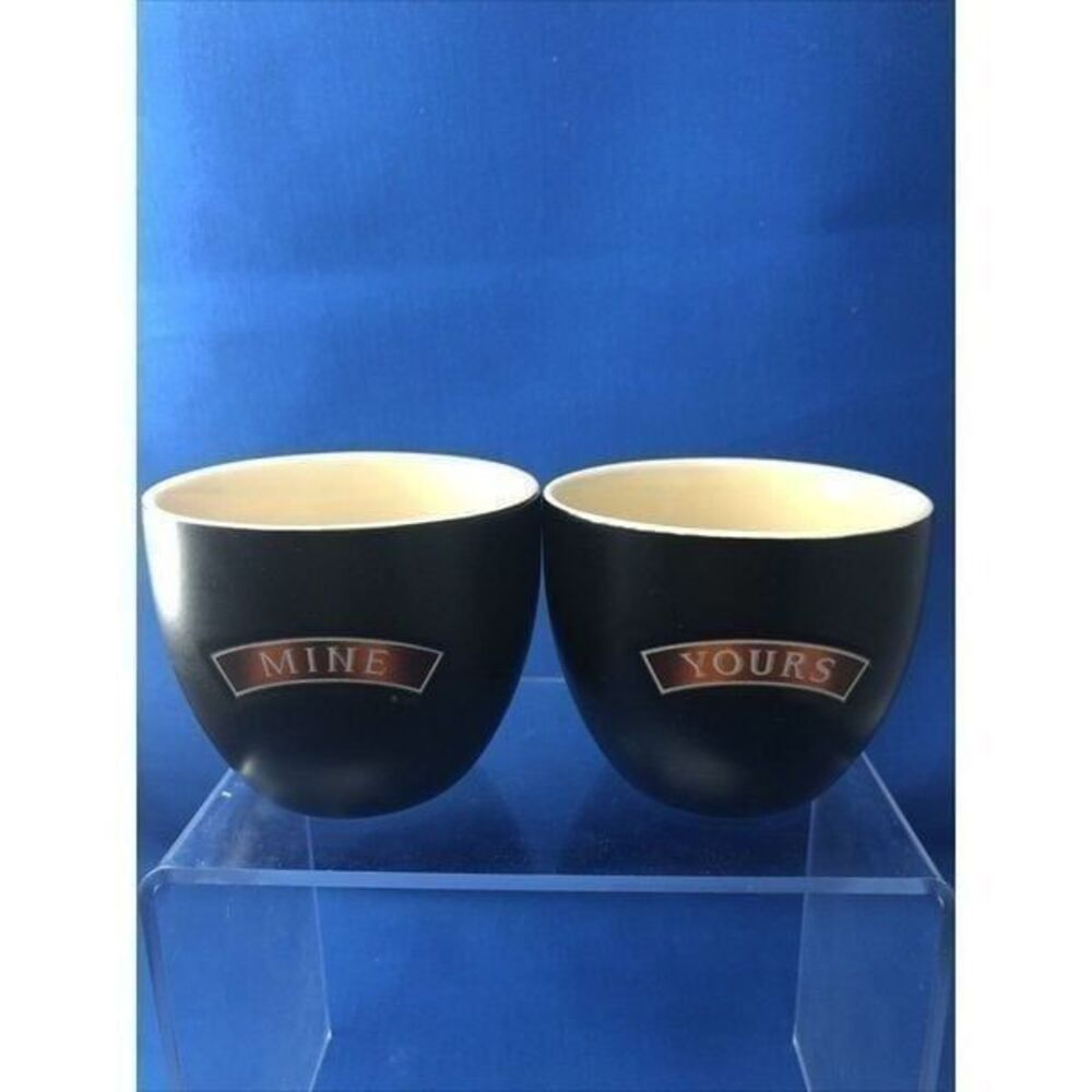 Baileys Irish Cream Coffee Espresso Cup Ceramic Brown Beige Yours & Mine 6oz 2pc